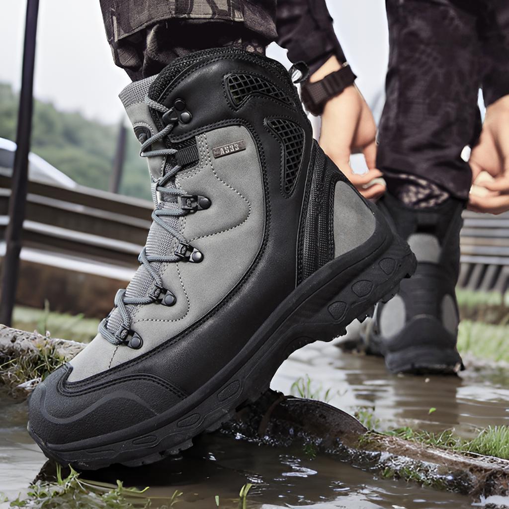Herren wasserdichte Trekkingstiefel mit verstärktem Knöchelschutz und rutschfester Sohle EB