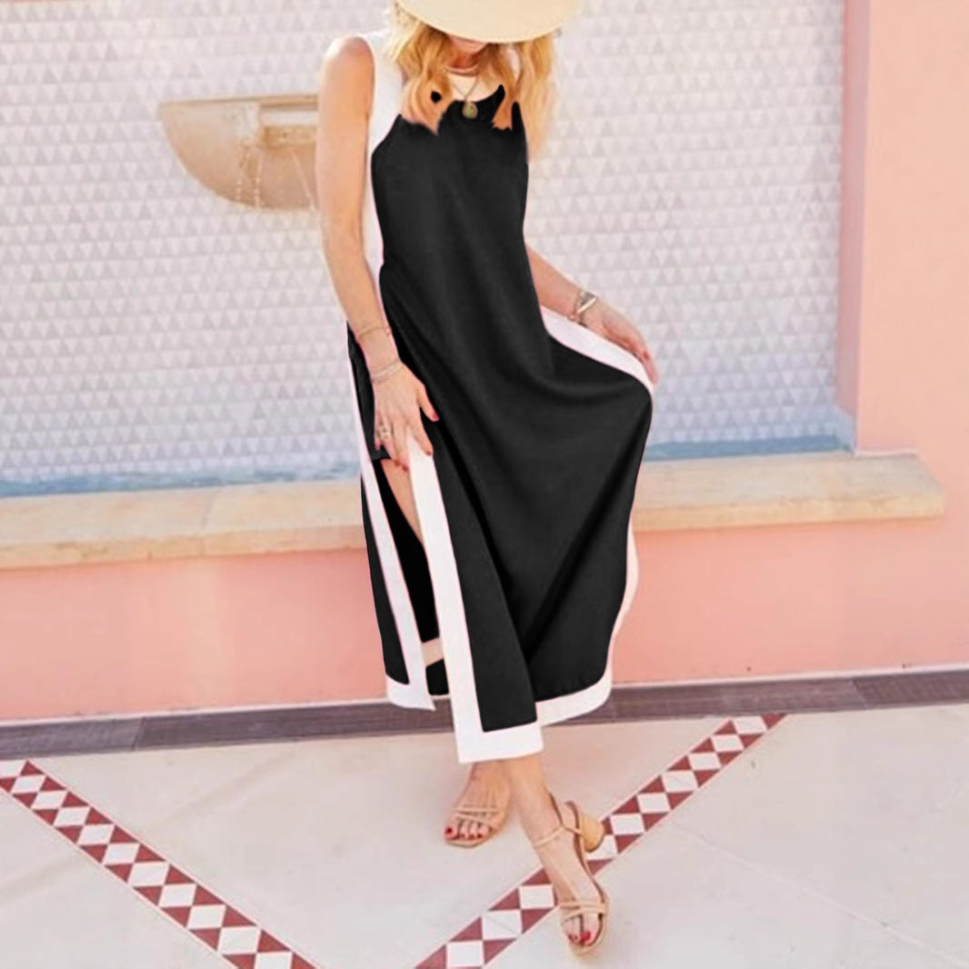 Damen Elegantes Maxikleid mit seitlichen Schlitzen und lässigem Design EB