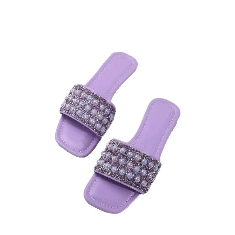 Damen Glamouröse Slides mit funkelnden Strassdetails EB