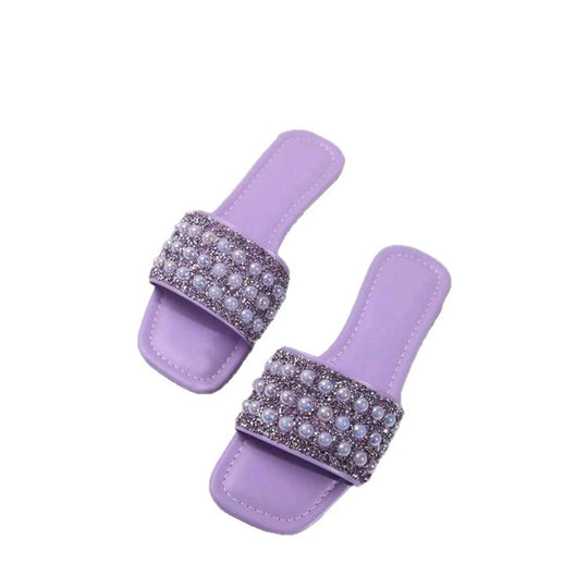 Damen Glamouröse Slides mit funkelnden Strassdetails EB