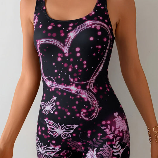 Damen Sportlicher Einteiler Badeanzug EB
