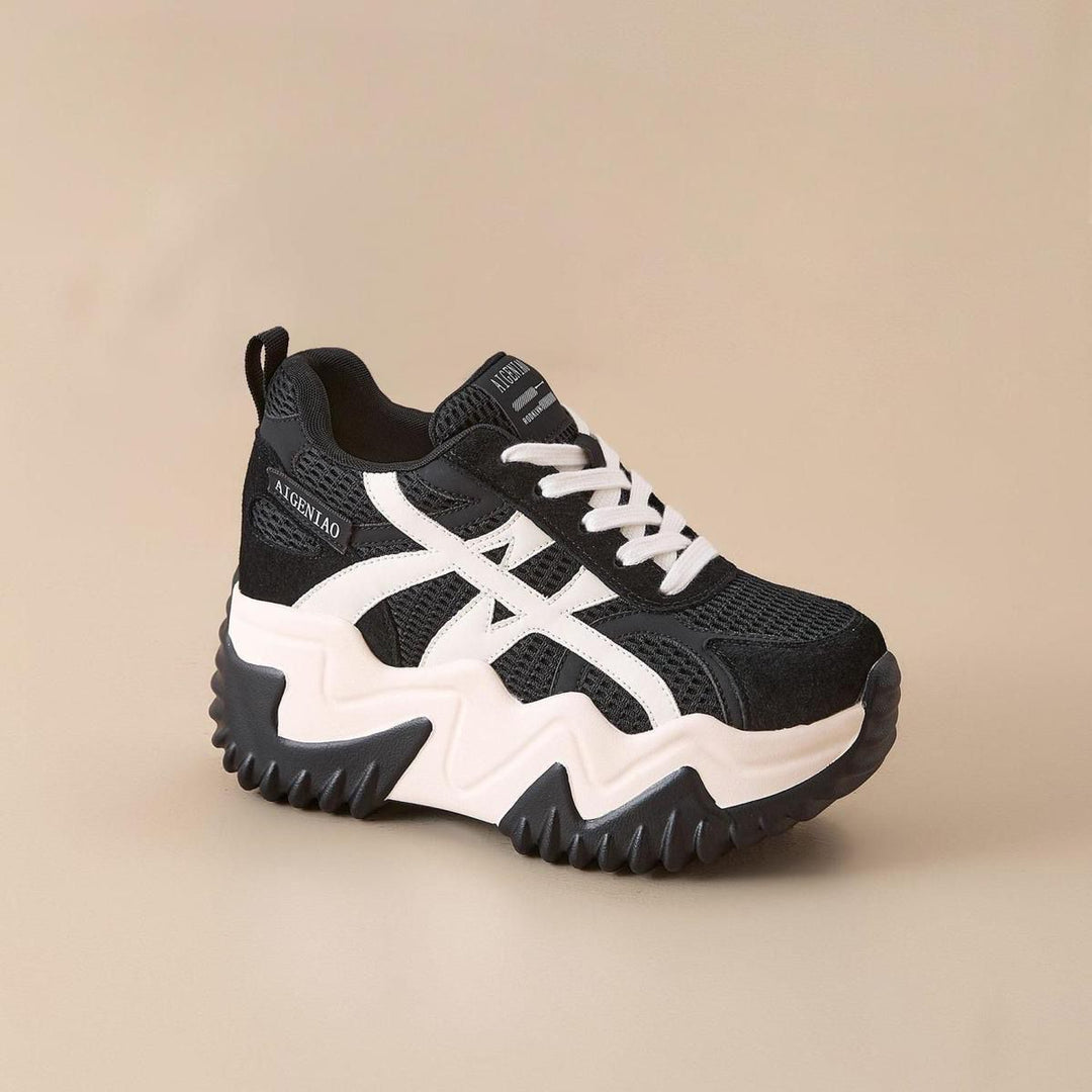 Damen Sportliche Chunky Sneakers mit ausgeprägter Profilsohle und atmungsaktivem Obermaterial EB