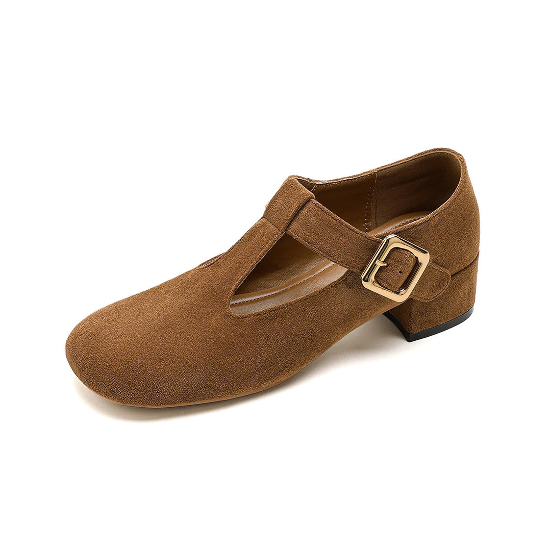 Damen modische Ballerinas mit eleganter Schnallenapplikation EB