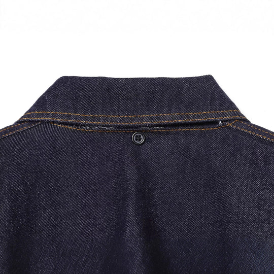Damen nan cropped Jeansjacke mit Cape-Überwurf, Druckknopfverschluss und aufgesetzten Taschen EB