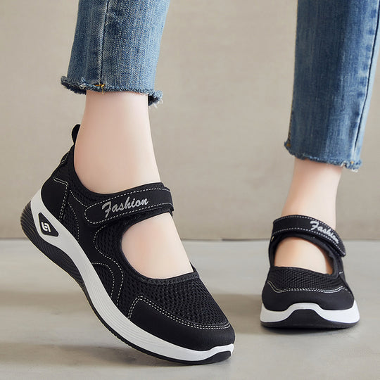 Damen Sportliche Slip-On Schuhe mit rutschfester Sohle und atmungsaktivem Obermaterial EB