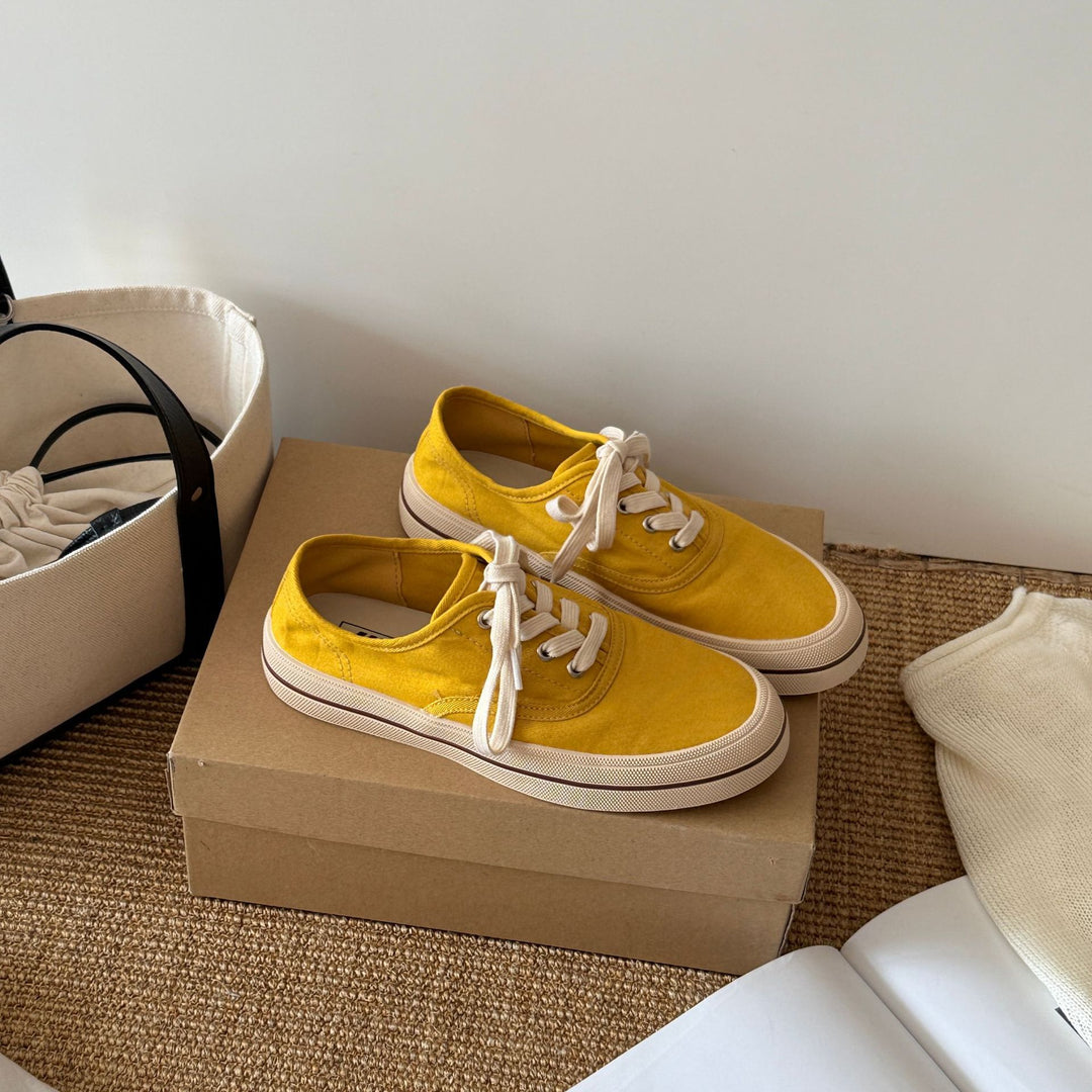 Damen Sportliche Canvas Sneakers im zeitlosen und minimalistischen Design EB