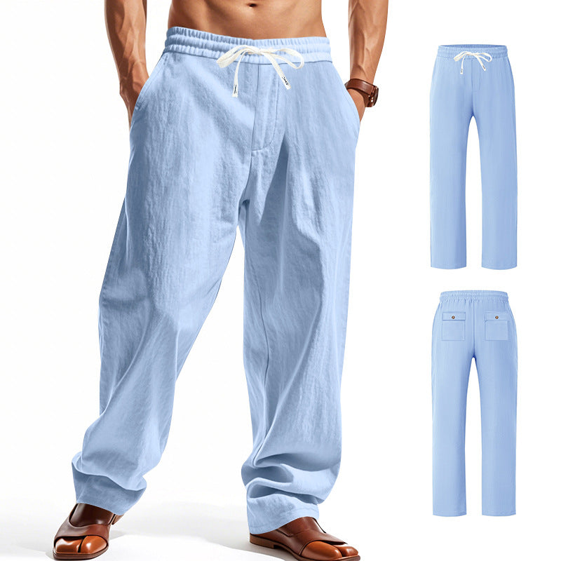 Herren bequeme Freizeithose mit elastischem Bund und seitlichen Taschen EB