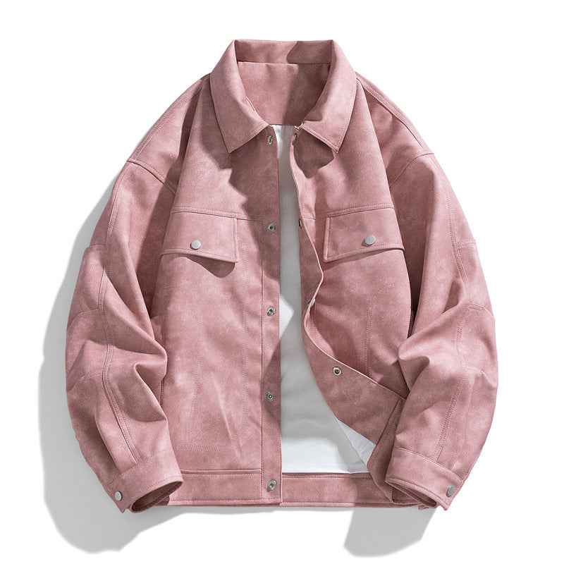 Men's  suede-effect relaxed trucker jacket with topstitch detailing EB