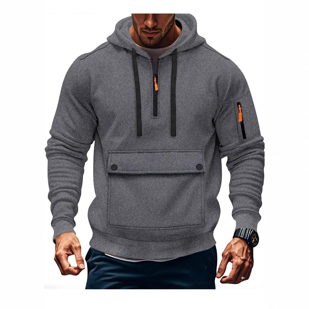 Herren lässige Kapuzenpullover mit praktischen Taschen EB