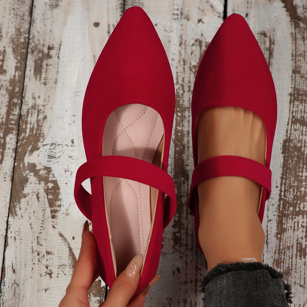 Damen Bequeme Ballerinas mit modischem Riemen EB