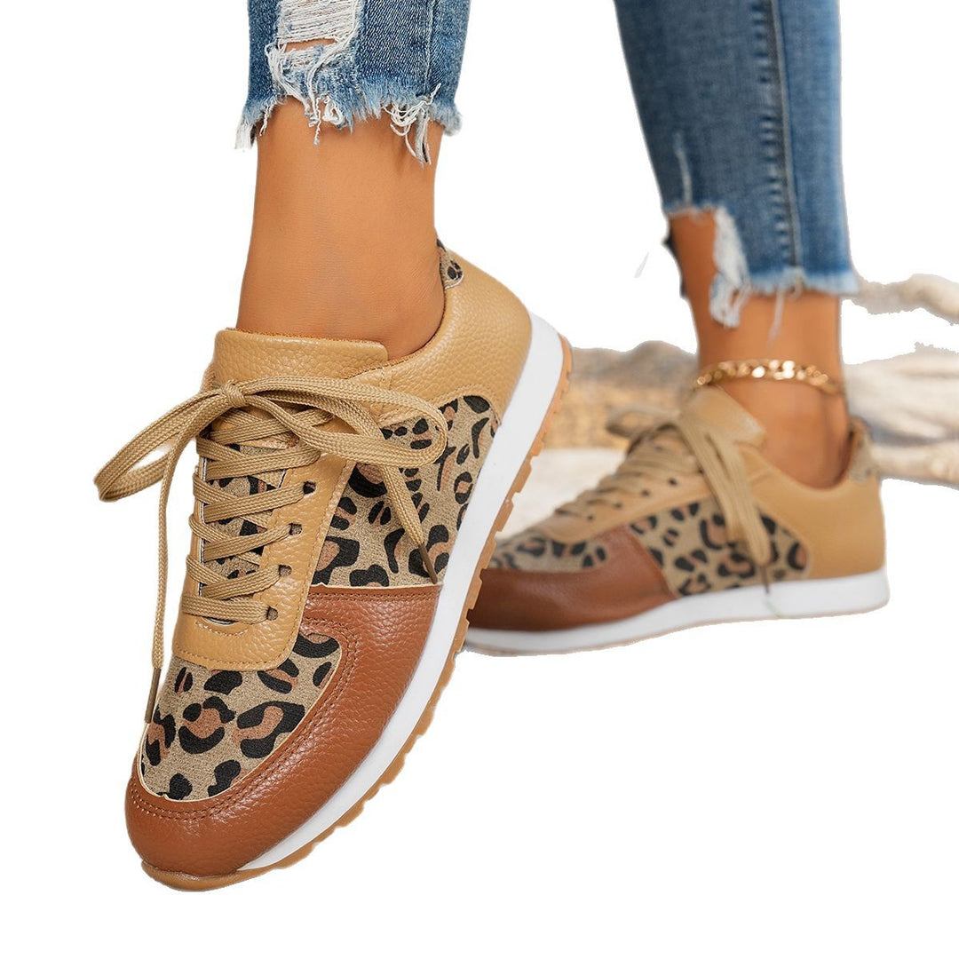 Damen Sneaker mit Leopardenmuster und atmungsaktiver Sohle EB