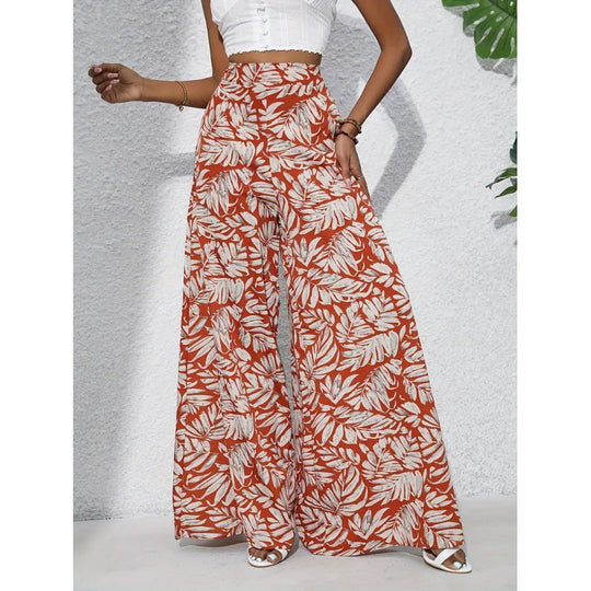 Damen Weit geschnittene Sommerhose mit floralem Muster EB