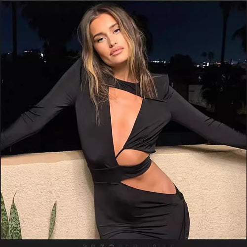 Damen figurbetontes Cocktailkleid mit innovativen Cut-Out-Details EB