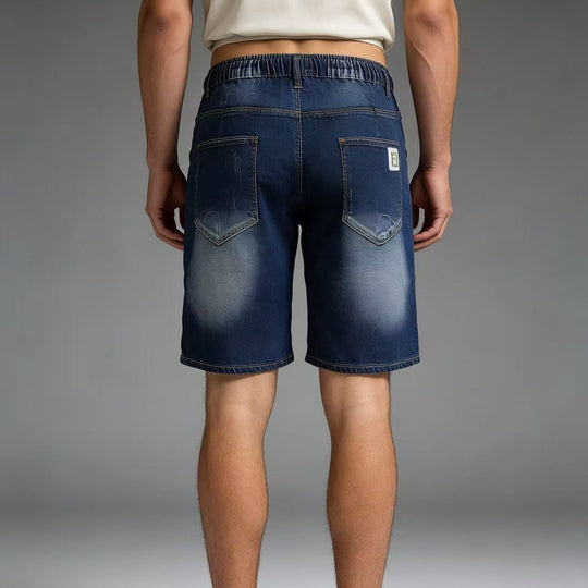 Herren bequeme Denim-Shorts mit elastischem Bund und lässigem Design EB