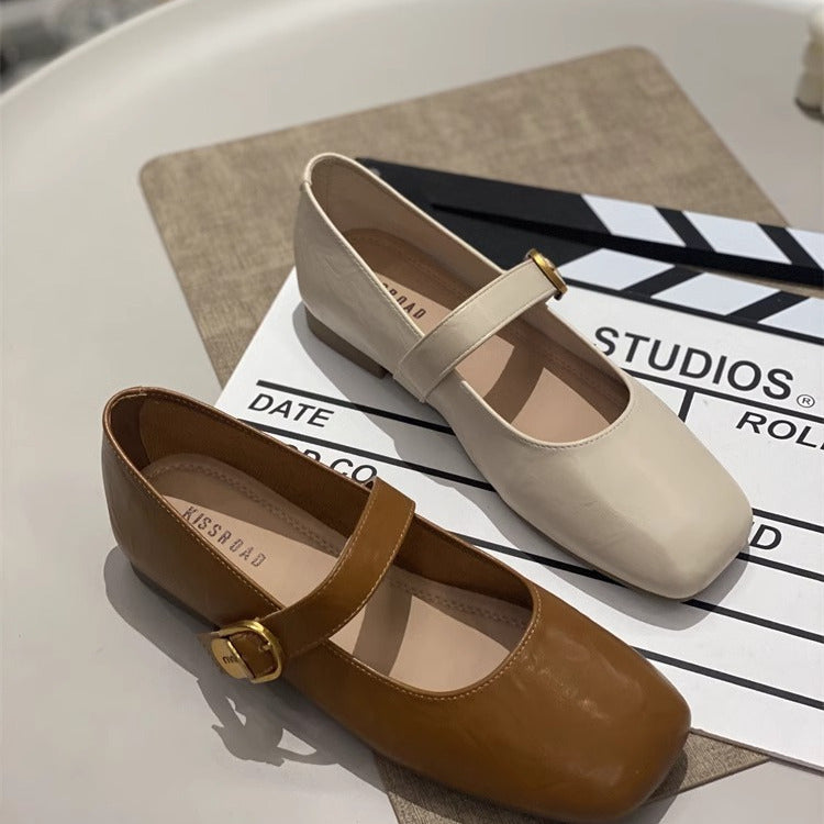 Damen elegante Ballerinas mit dekorativem Riemen und komfortablem Fußbett EB
