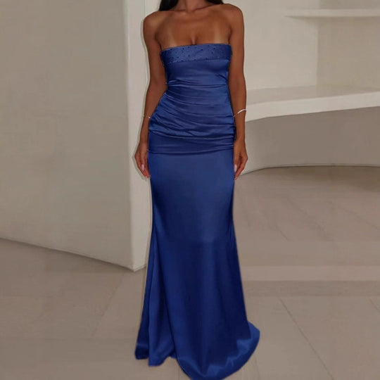 DamenElegantes strapless Abendkleid mit Rüschendetails EB