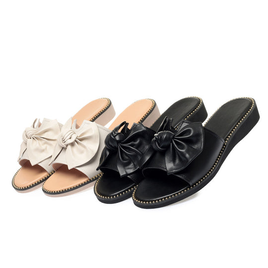 Damen Sandalen mit modischem Schleifen-Design und bequemer Sohle EB