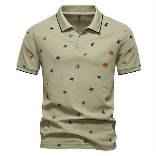 Herren Kurzarm Poloshirt mit hochwertigem Allover-Muster EB