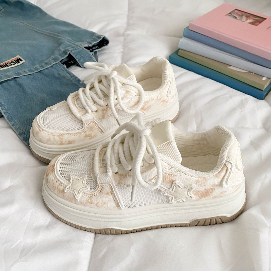 Damen bequeme Sneaker mit modischem Sternenmotiv EB