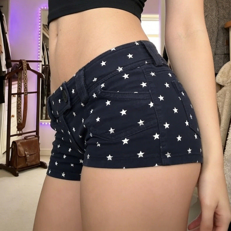 Damen Modische Shorts mit Sternenmuster und praktischem Schnitt EB