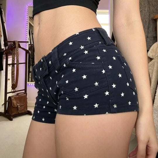 Damen Modische Shorts mit Sternenmuster und praktischem Schnitt EB