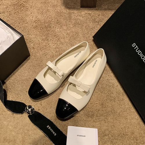 Damen Ballerinas mit dekorativem Schleifenakzent und glänzender Spitze EB