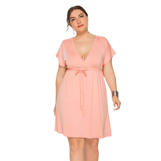 Damen Freizeitkleid mit modischem Wickeldetail EB