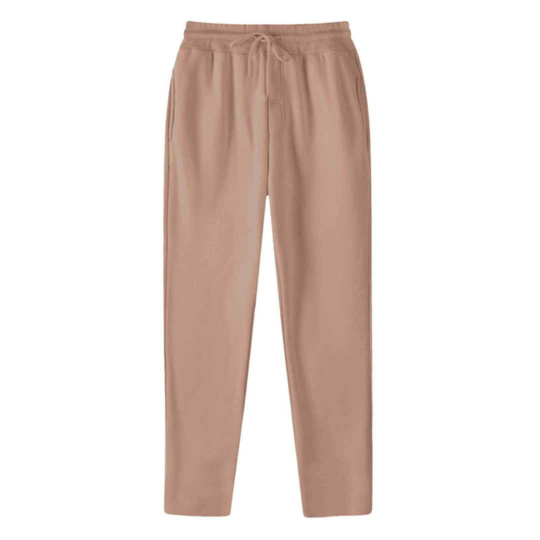 Herren nan geradlinige Sweatpants aus melierter Baumwollmischung mit elastischem Bund Kordelzug und Seitentaschen EB
