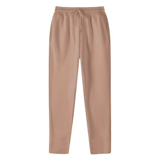 Herren nan geradlinige Sweatpants aus melierter Baumwollmischung mit elastischem Bund Kordelzug und Seitentaschen EB