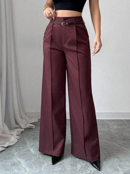 Damen elegante weite Hose mit Bindegürtel EB