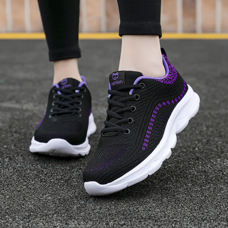 Damen nan ultraleichter Komfort-Gehsneaker für Alltag und Freizeit mit nahtlosem Strickobermaterial, reaktionsfreudiger Luftkissen-Zwischensohle und gepolstertem Fersenkragen EB