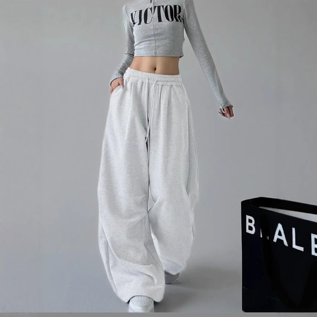 Damen nan extraweite High‑Waist-Loungehose mit elastischem Kordelbund, Kordelzug und praktischen Seitentaschen EB