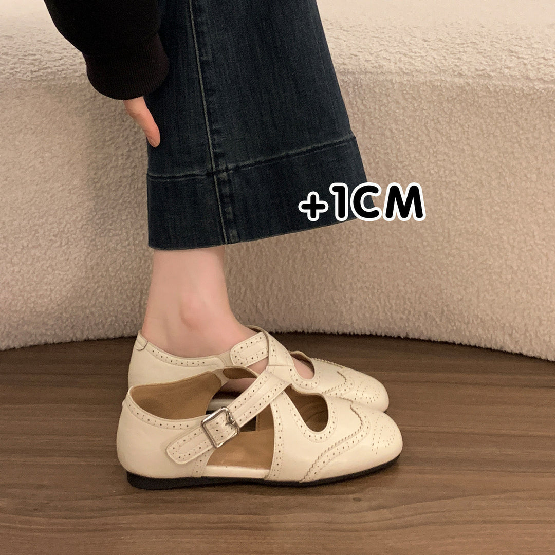 Damen Ballerinas mit verstellbarem Riemchen und eleganter Lochoptik EB