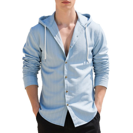 Herren modische Hemdjacke mit Kapuze und strukturiertem Design EB