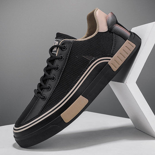 Unisex leichte Retro-Cupsohlen-Sneaker mit atmungsaktivem Mesh, gepolstertem Komfortfußbett und griffiger Gummilaufsohle EB