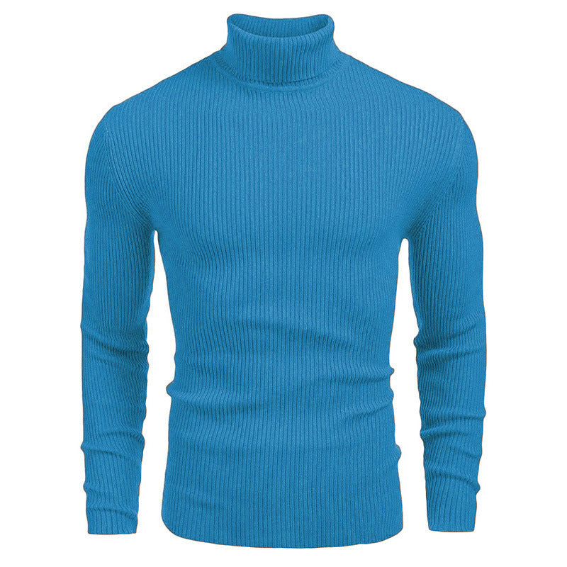Herren eleganter Rollkragenpullover aus ribbed Strick EB