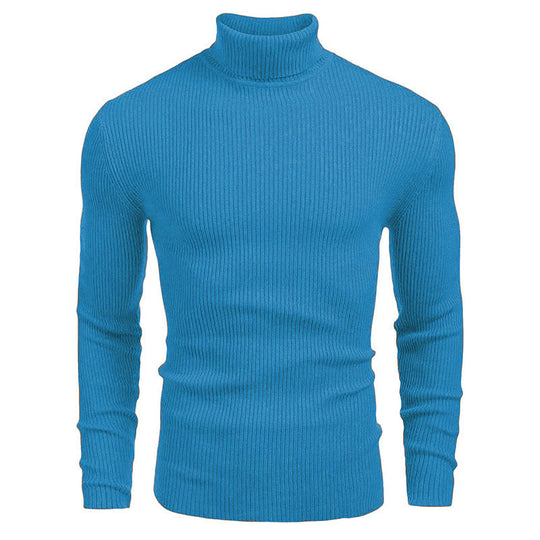 Herren eleganter Rollkragenpullover aus ribbed Strick EB
