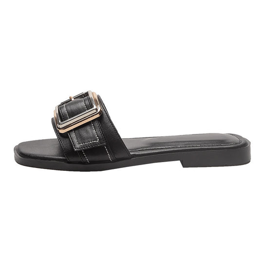 Damen modische Riemensandalen mit dekorativer Schnalle EB