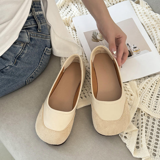 Damen Ballerinas aus hochwertigem Wildleder mit rutschfester Sohle EB