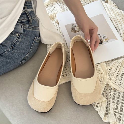 Damen Ballerinas aus hochwertigem Wildleder mit rutschfester Sohle EB