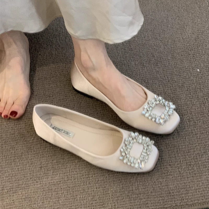Damen Ballerina-Schuhe mit funkelndem Schmuckdetail EB