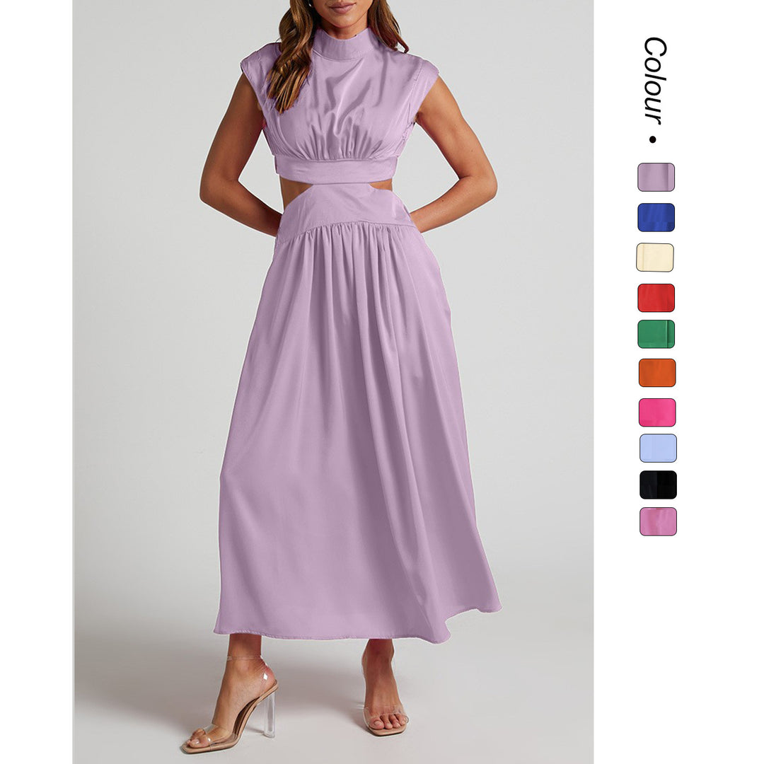 Damen Maxikleid mit kreativem Schnitt und tailliertem Design EB
