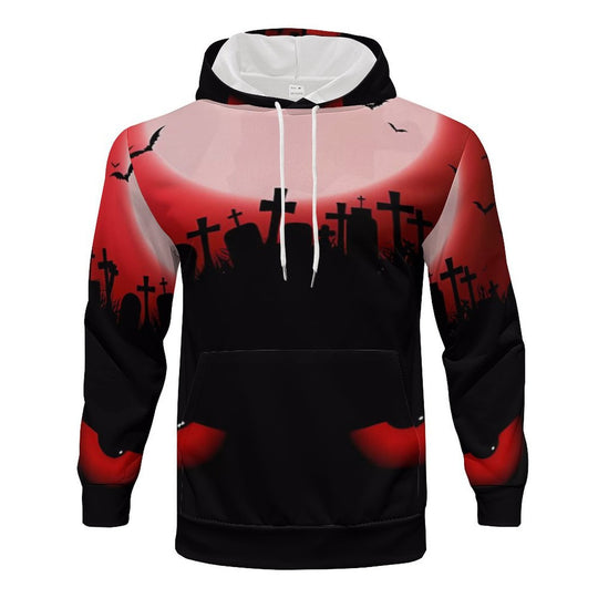 Herren Kapuzensweater mit kreativen Halloween-Motiv und lockerer Passform EB