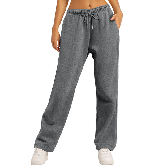 Damen nan extraweiche Relax-Hose mit hohem Komfortbund Kordelzug und geradem Bein EB