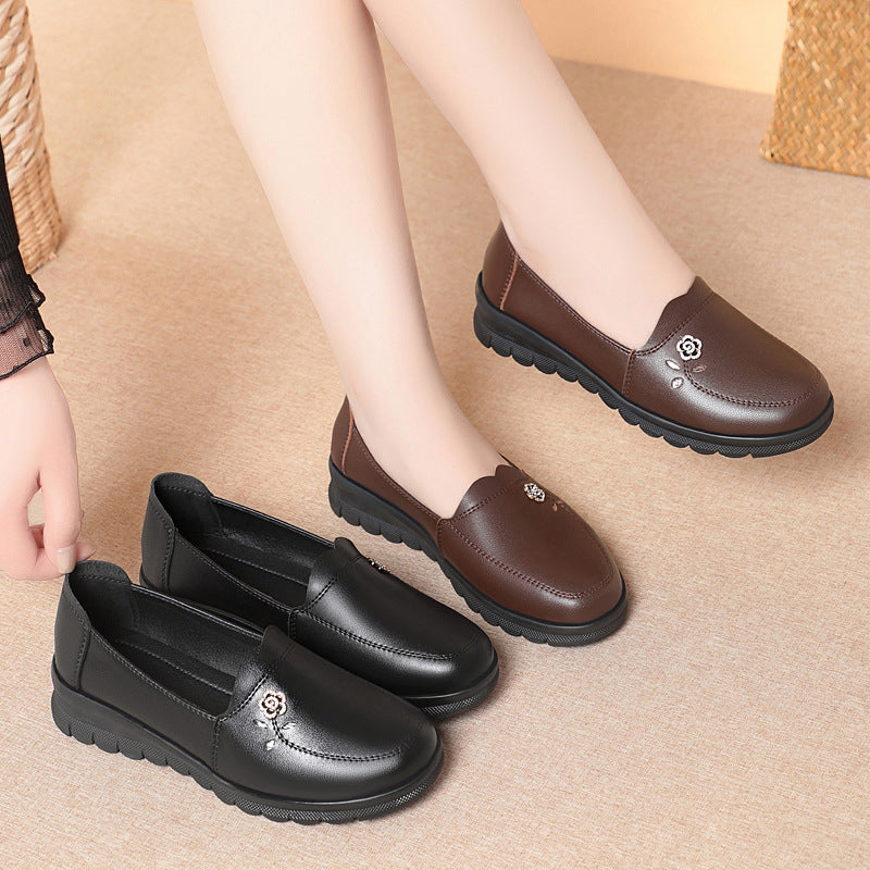 Damen Elegante Slipper mit floralem Schmuckdetail und rutschfester Sohle EB