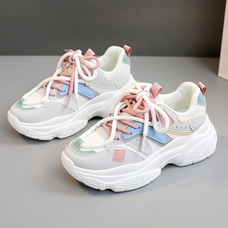 Damen Sportliche Chunky Sneakers mit atmungsaktiver Mesh-Oberfläche und stabiler Sohle EB
