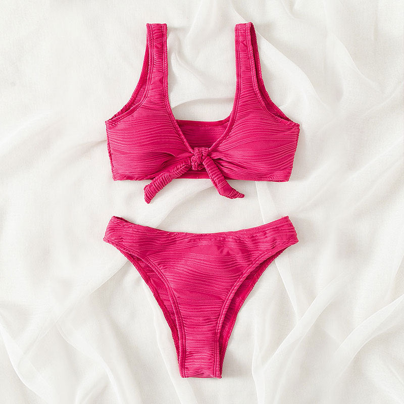 Damen Sportlicher Bikini mit Knotendesign und hohem Komfort EB