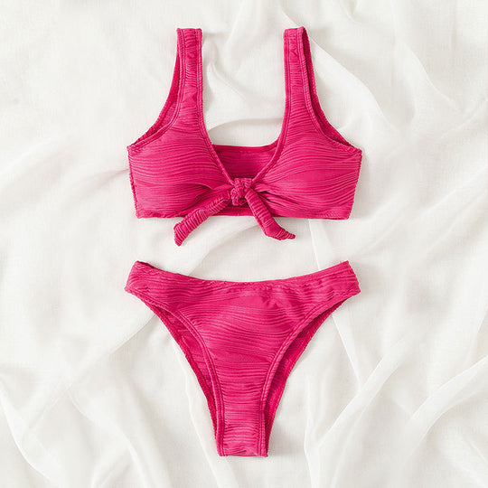 Damen Sportlicher Bikini mit Knotendesign und hohem Komfort EB