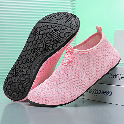Damen nan leichter gestrickter Wasserschuh Slip-On mit nahtlosem Sockenschaft und rutschfester Gummisohle EB