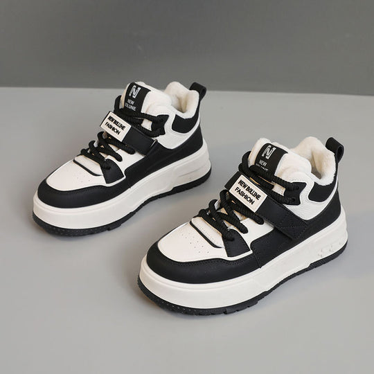 Damen Sportliche High-Top Sneakers mit kuscheligem Innenfutter und sicherem Schnallenverschluss EB